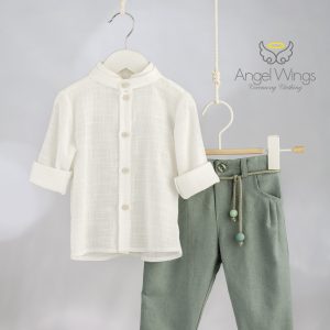 Σύνολο για αγόρι γκρι χακί-ιβουάρ Paolo 315 Angel Wings